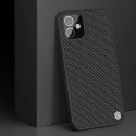 Coque robuste Nillkin Textured Case avec cadre en gel et nylon au dos iPhone 12 mini noir