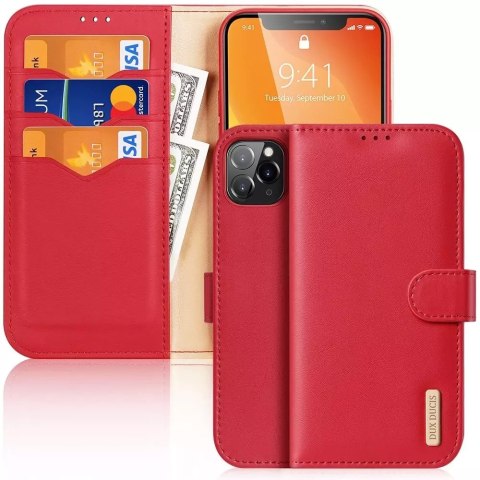 Dux Ducis Hivo Genuine Leather Bookcase type case for iPhone 11 Pro Max red