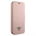 Guess GUFLBKP12SVSATMLPI iPhone 12 mini 5,4" różowy/pink book Saffiano