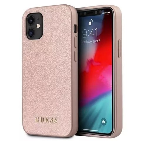 Guess GUHCP12SIGLRG iPhone 12 mini 5,4" różowo-złoty/rose gold hardcase Iridescent