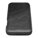 ICarer Curved Edge Vintage Folio Genuine Leather Bookcase type case for iPhone 12 Pro Max black (RIX1202 black)
