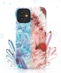 Kingxbar Agate Series case decorated printed Agate iPhone 12 mini red