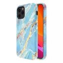 Kingxbar Marble Series case decorated printed marble iPhone 12 mini blue