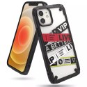 Ringke Fusion X Design durable PC Case with TPU Bumper for iPhone 12 mini black (Ticket band) (XDAP0019)