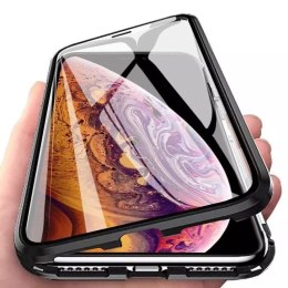 Wozinsky Full Magnetic Case 360 Magnetic Case Couverture avant et arrière avec verre intégré iPhone 12 Pro Max noir et transpare