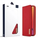 DUX DUCIS Wish Genuine Leather Bookcase type case for iPhone 12 Pro Max red