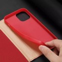 DUX DUCIS Wish Genuine Leather Bookcase type case for iPhone 12 Pro Max red