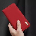 DUX DUCIS Wish Genuine Leather Bookcase type case for iPhone 12 Pro Max red