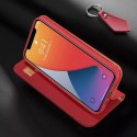 DUX DUCIS Wish Genuine Leather Bookcase type case for iPhone 12 Pro Max red