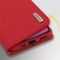 DUX DUCIS Wish Genuine Leather Bookcase type case for iPhone 12 Pro Max red