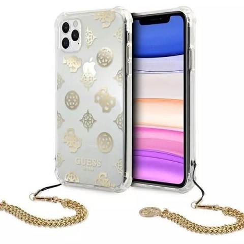 Guess GUHCN58KSPEGO iPhone 11 Pro 5,8" złoty/gold hardcase Peony Chain Collection