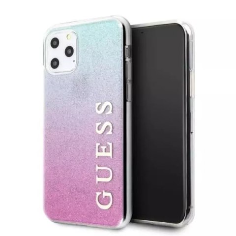 Guess GUHCN58PCUGLPBL iPhone 11 Pro różowo-niebieski/pink blue hard case Glitter Gradient