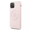 Guess GUHCN65LS4GLP iPhone 11 Pro Max light pink/jasnoróżowy hard case Silicone 4G Tone On Tone