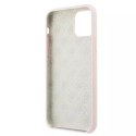 Guess GUHCN65LS4GLP iPhone 11 Pro Max light pink/jasnoróżowy hard case Silicone 4G Tone On Tone