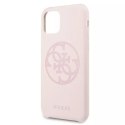 Guess GUHCN65LS4GLP iPhone 11 Pro Max light pink/jasnoróżowy hard case Silicone 4G Tone On Tone