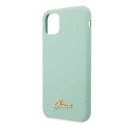 Guess GUHCN65LSLMGG iPhone 11 Pro Max zielony/green hard case Silicone Vintage Gold Logo