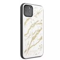 Guess GUHCN65MGGWH iPhone 11 Pro Max biały/white hard case Glitter Marble Glass