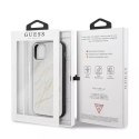 Guess GUHCN65MGGWH iPhone 11 Pro Max biały/white hard case Glitter Marble Glass