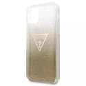 Guess GUHCN65SGTLGO iPhone 11 Pro Max złoty/gold hard case Glitter Triangle