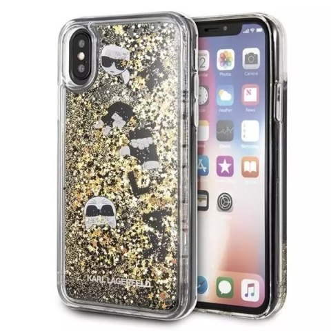 Karl Lagerfeld KLHCPXROGO iPhone X/Xs czarno-złoty/black & gold hard case Glitter