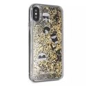 Karl Lagerfeld KLHCPXROGO iPhone X/Xs czarno-złoty/black & gold hard case Glitter