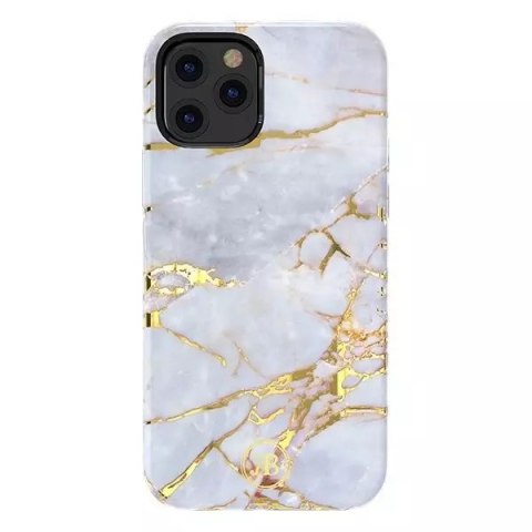 Kingxbar Marble Series case decorated printed marble iPhone 12 mini whiteblue