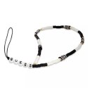 Pendentif Guess GUSTBCKH Phone Strap Heishi Beads noir-blanc / noir-blanc