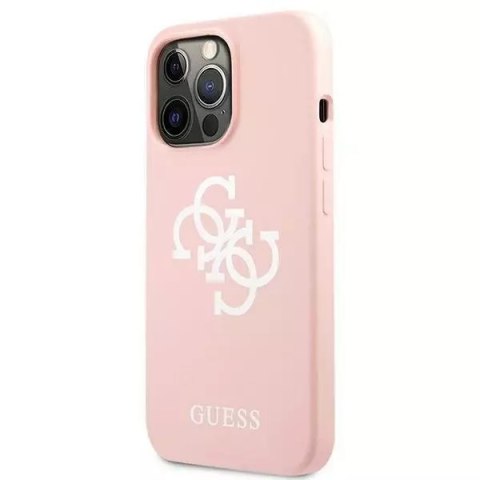 Guess GUHCP13XLS4GWPI iPhone 13 Pro Max 6.7 " rose / rose étui rigide Silicone 4G Logo