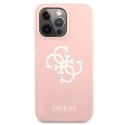 Guess GUHCP13XLS4GWPI iPhone 13 Pro Max 6.7 " rose / rose étui rigide Silicone 4G Logo