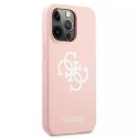 Guess GUHCP13XLS4GWPI iPhone 13 Pro Max 6.7 " rose / rose étui rigide Silicone 4G Logo