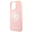 Guess GUHCP13XLS4GWPI iPhone 13 Pro Max 6.7 " rose / rose étui rigide Silicone 4G Logo