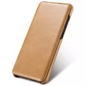 ICarer Curved Edge Vintage Folio Étui à rabat en cuir véritable pour Samsung Galaxy S20 Ultra kaki (RS992008-GG)