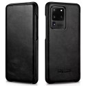 ICarer Curved Edge Vintage Folio Housse en cuir véritable pour Samsung Galaxy S20 Ultra noir (RS992008-BK)