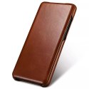ICarer Curved Edge Vintage Folio Housse en cuir véritable pour Samsung Galaxy S20+ marron (RS992007-BN)