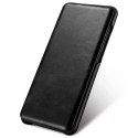 ICarer Curved Edge Vintage Folio Housse en cuir véritable pour Samsung Galaxy S20+ noir (RS992007-BK)