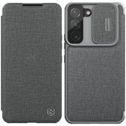 Nillkin Qin Cloth Pro Case pour Samsung Galaxy S22 + (S22 Plus) Protecteur d'appareil photo Holster Cover Flip Cover Gris