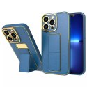 Nouveau Kickstand Case pour iPhone 12 Pro avec support bleu