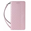 Aimant Strap Case Case pour Samsung Galaxy S22 + (S22 Plus) Pouch Wallet + Mini Lanyard Pendentif Rose