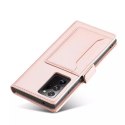 Étui pour cartes magnétiques pour Samsung Galaxy S22 Ultra Cover Card Wallet Card Stand Rose