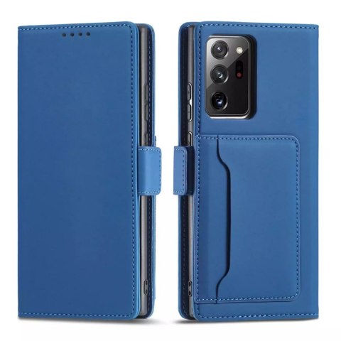 Étui pour cartes magnétiques pour Samsung Galaxy S22 Ultra Pouch Wallet Card Holder Bleu