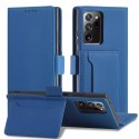 Étui pour cartes magnétiques pour Samsung Galaxy S22 Ultra Pouch Wallet Card Holder Bleu