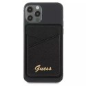 Guess Wallet Card Slot GUWMSSASLBK MagSafe Saffiano czarny/black