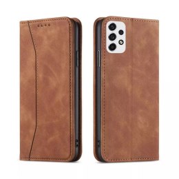 Magnet Fancy Case Case Pour Samsung Galaxy A53 5G Pouch Wallet Card Holder Marron