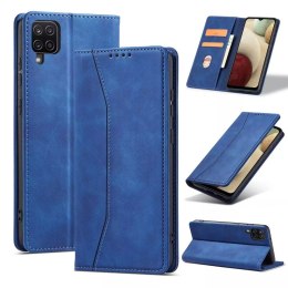 Magnet Fancy Case Case pour Samsung Galaxy A12 5G Pouch Wallet Card Holder Bleu