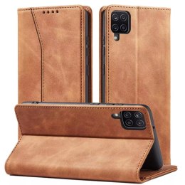 Magnet Fancy Case Case pour Samsung Galaxy A12 5G Pouch Wallet Card Holder Marron