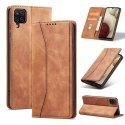 Magnet Fancy Case Case pour Samsung Galaxy A12 5G Pouch Wallet Card Holder Marron