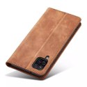 Magnet Fancy Case Case pour Samsung Galaxy A12 5G Pouch Wallet Card Holder Marron