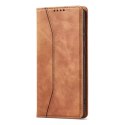 Magnet Fancy Case Case pour Samsung Galaxy A12 5G Pouch Wallet Card Holder Marron