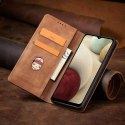 Magnet Fancy Case Case pour Samsung Galaxy A12 5G Pouch Wallet Card Holder Marron