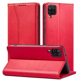 Magnet Fancy Case Case pour Samsung Galaxy A12 5G Pouch Wallet Card Holder Rouge